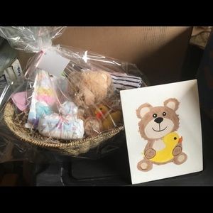New Baby girl gift basket bear rubber duck theme
